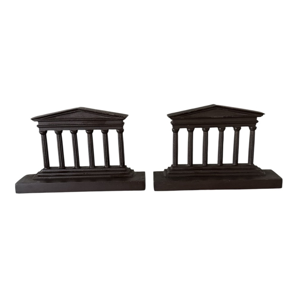Bookends Antique Cast Iron Greek Temple Parthenon Bradley & Hubbard Style